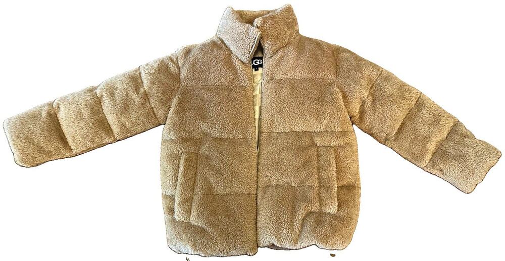 UGG Womens Beige Teddy Bear Coat Full Zip Size S- Excellent